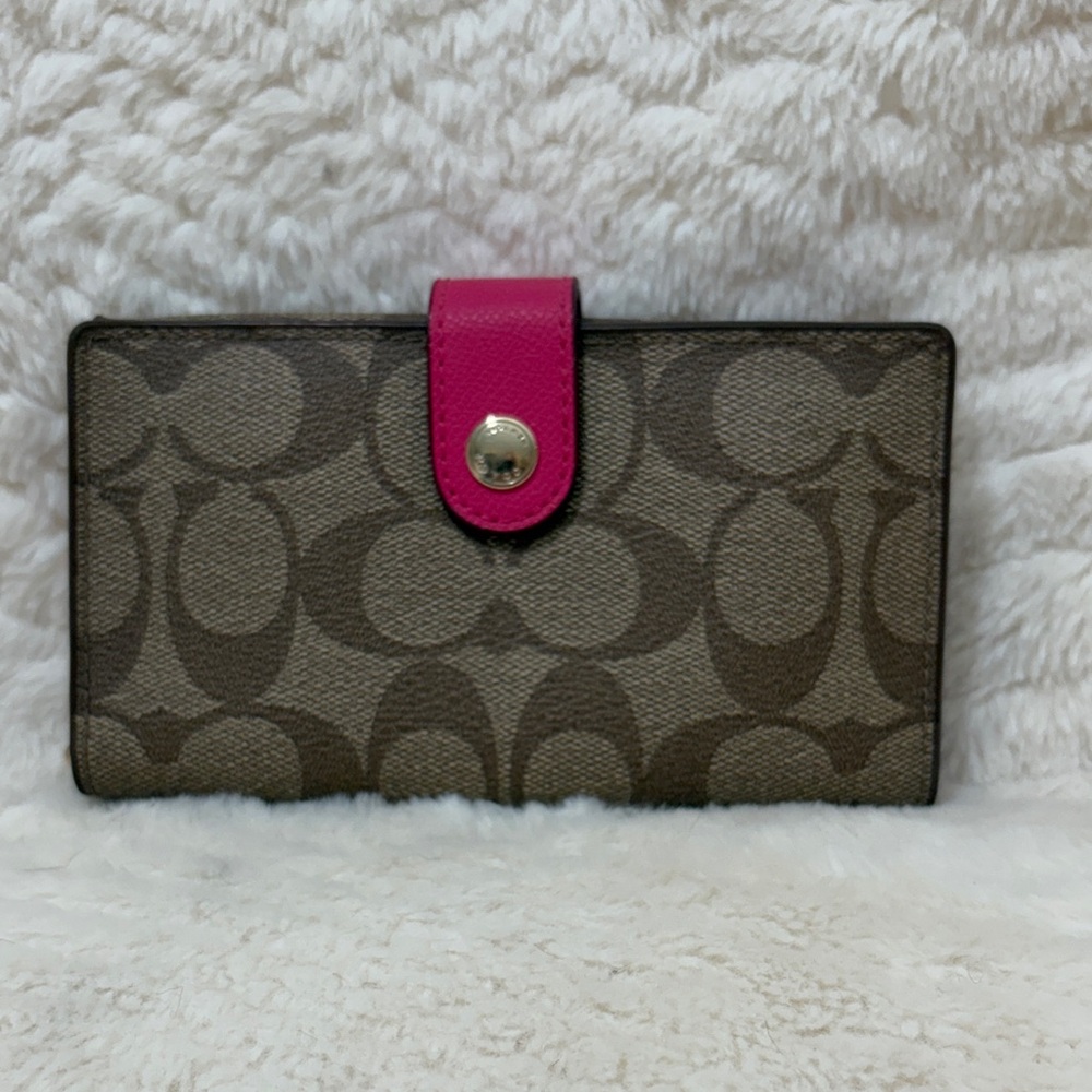 Coach Tan and Pink Women's Wallet